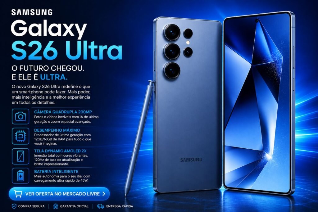 Samsung Galaxy S26 Ultra: o novo celular top de linha da Samsung em 2026 vale a pena?