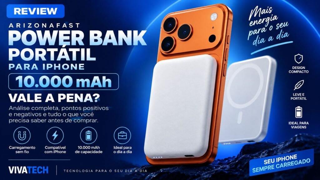 Power Bank ARIZONAFAST 10.000 mAh para iPhone vale a pena? Review completo