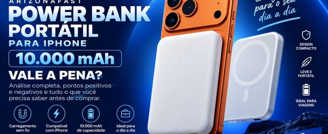 Power Bank ARIZONAFAST 10.000 mAh para iPhone vale a pena? Review completo