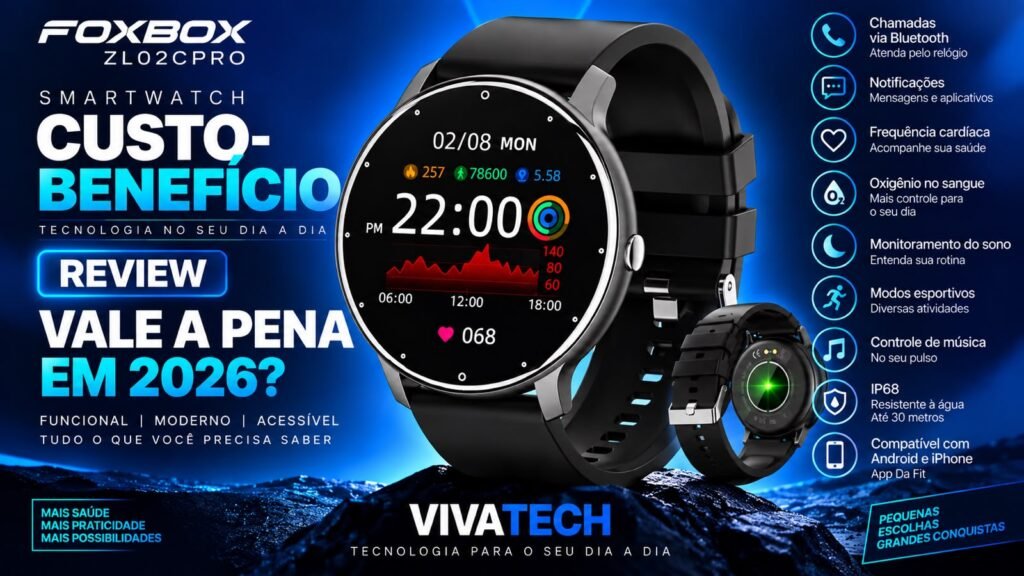 Smartwatch FoxBox ZL02CPRO vale a pena em 2026? Review completo
