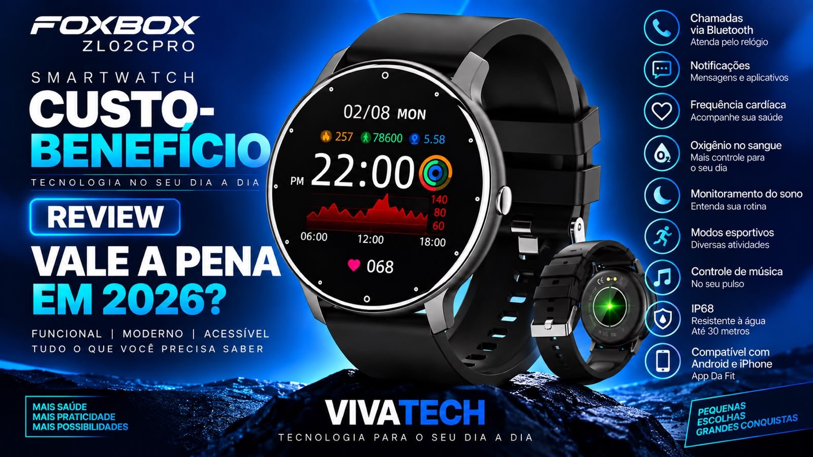 Smartwatch FoxBox ZL02CPRO vale a pena em 2026? Review completo